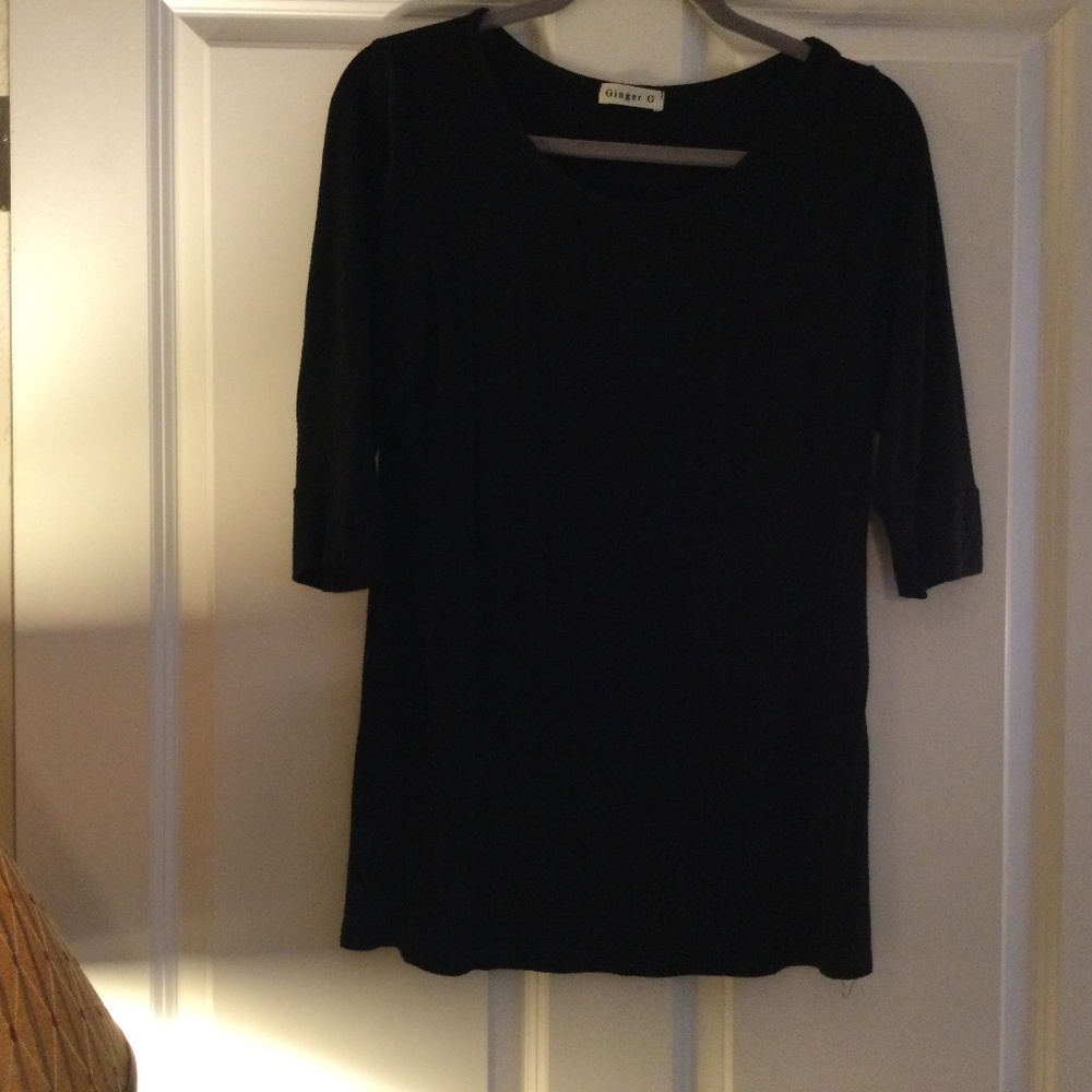 3/4 sleevesleeve black blouse